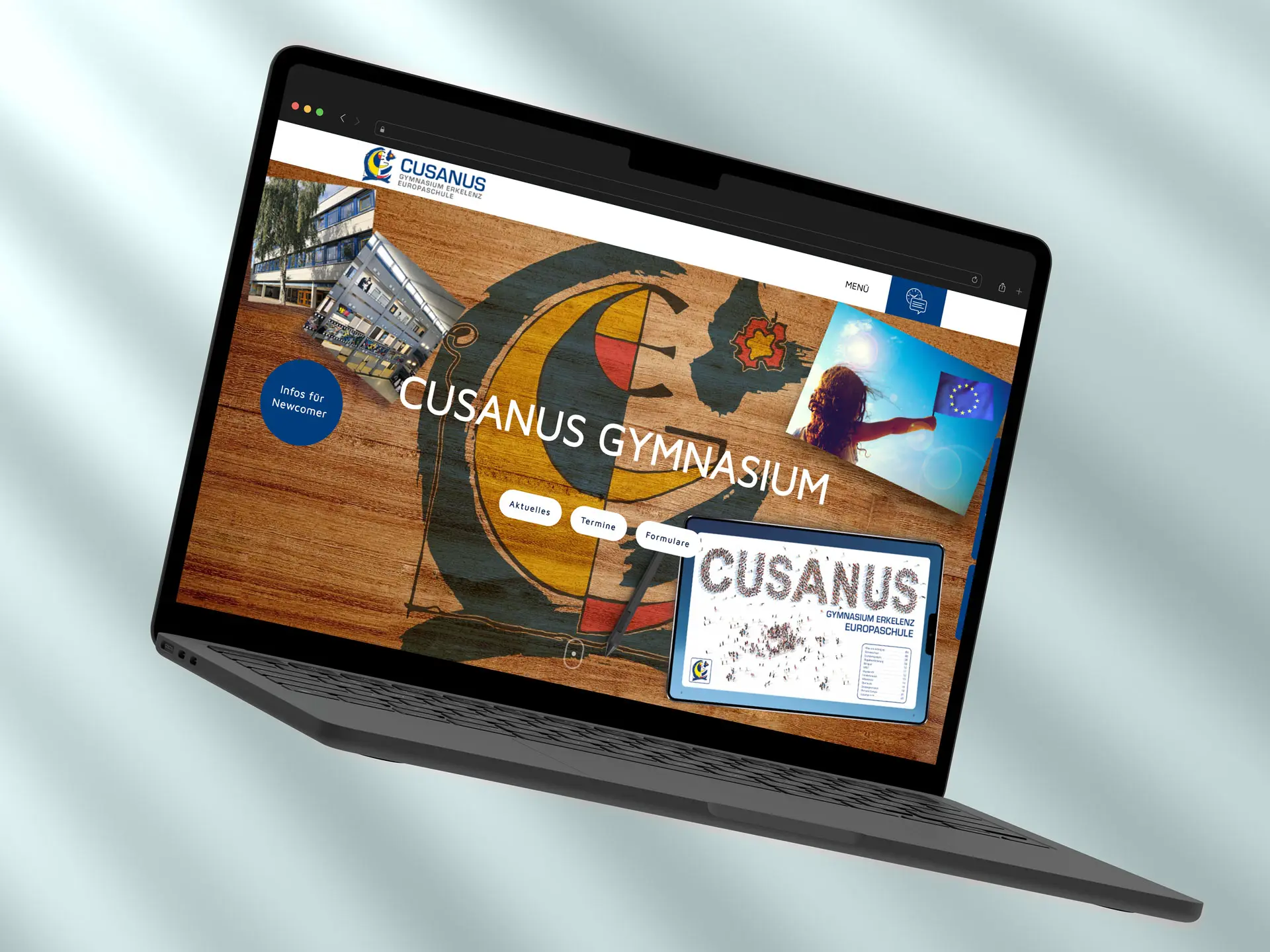 Website für Hermann-Josef-Krankenhaus - Desktop-Ansicht der Startseite