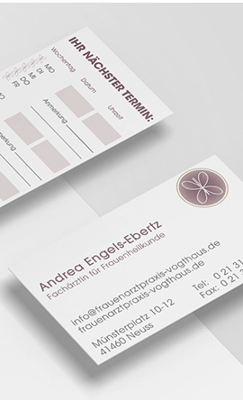 Branding für Frauenarztpraxis im Vogthaus - Visitenkarten