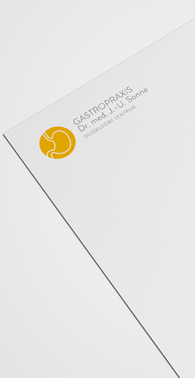 Branding für Gastropraxis Sonne - Ansicht des Briefpapiers