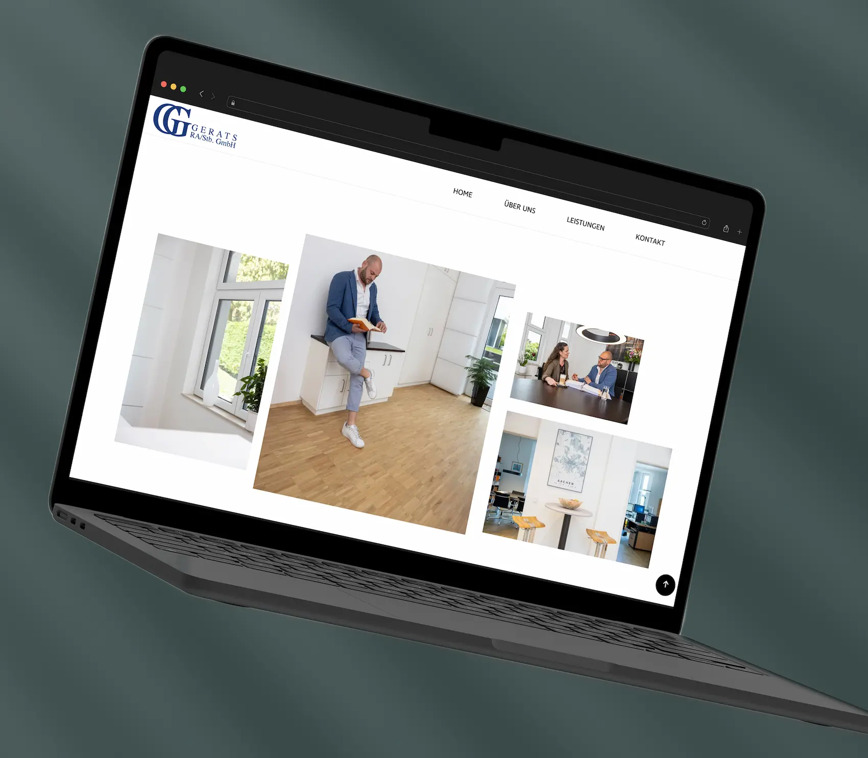 Webdesign für Gerats Rechtsanwälte - Desktop-Ansicht der Impressionen-Seite