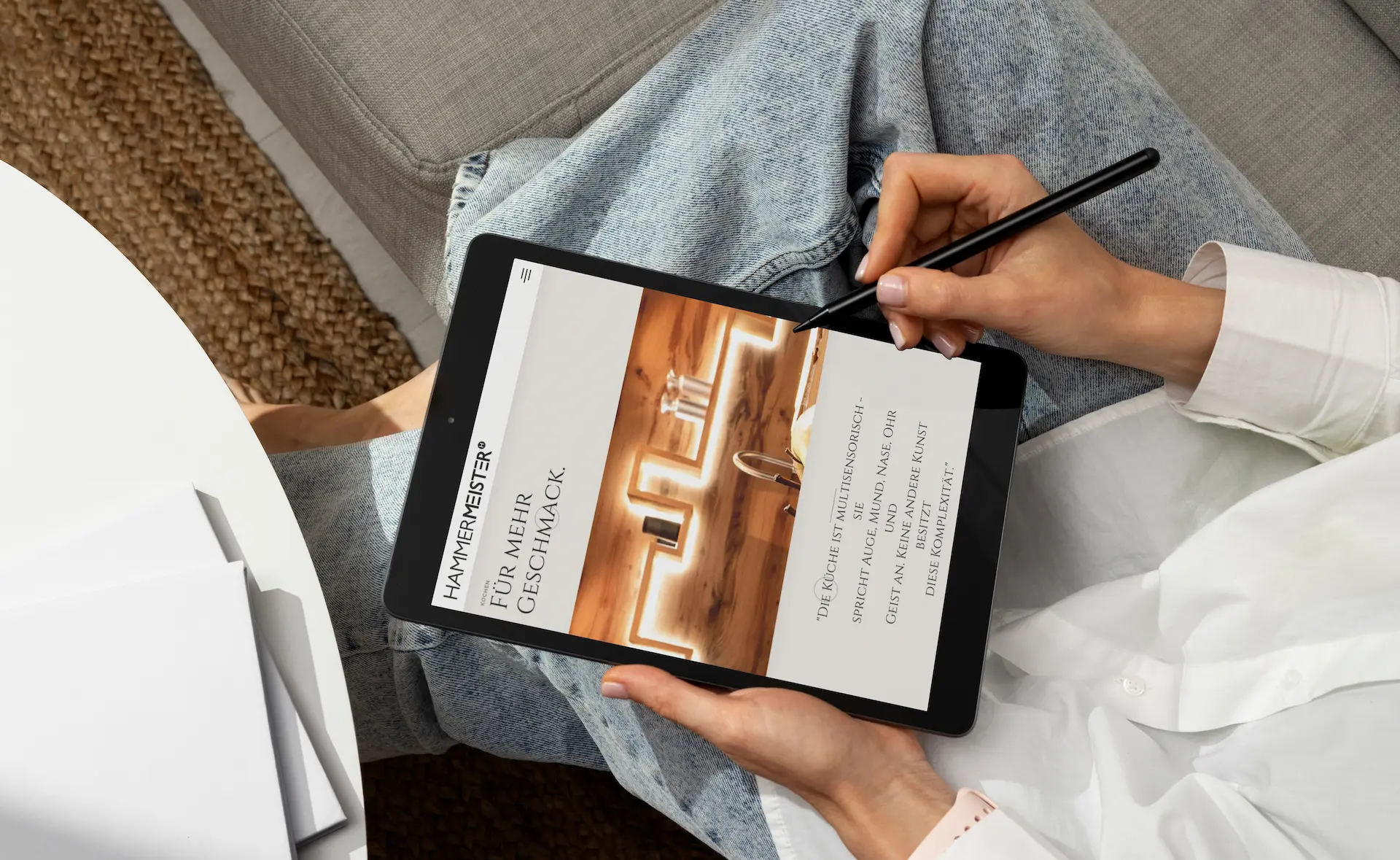 Webdesign für Hammermeister - Tablet-Ansicht der Website