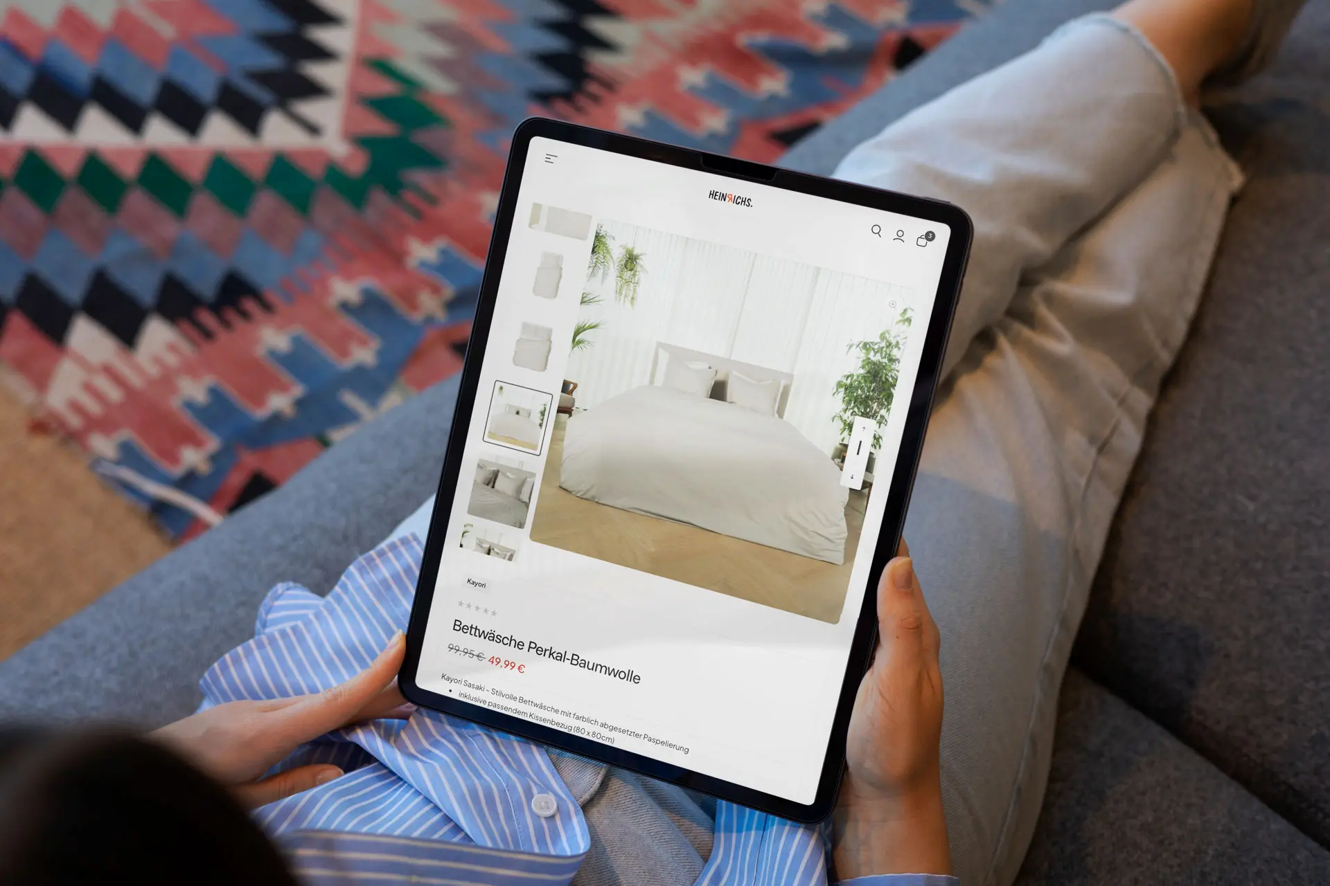 KI-Gestützte Bildwelten für Handelshaus Heinrichs - Tabletansicht