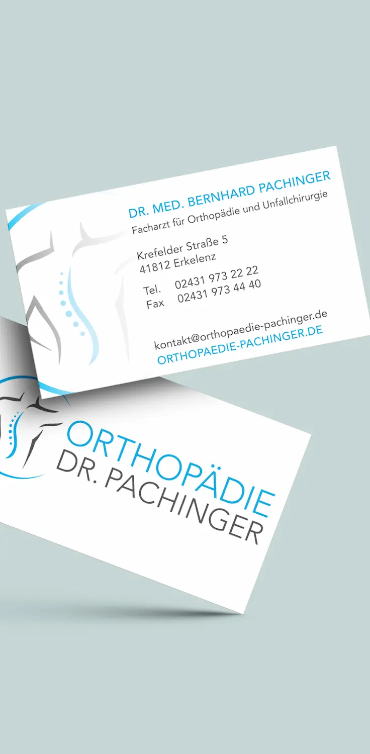 Branding für Orthopädie Pachinger - Visitenkarten