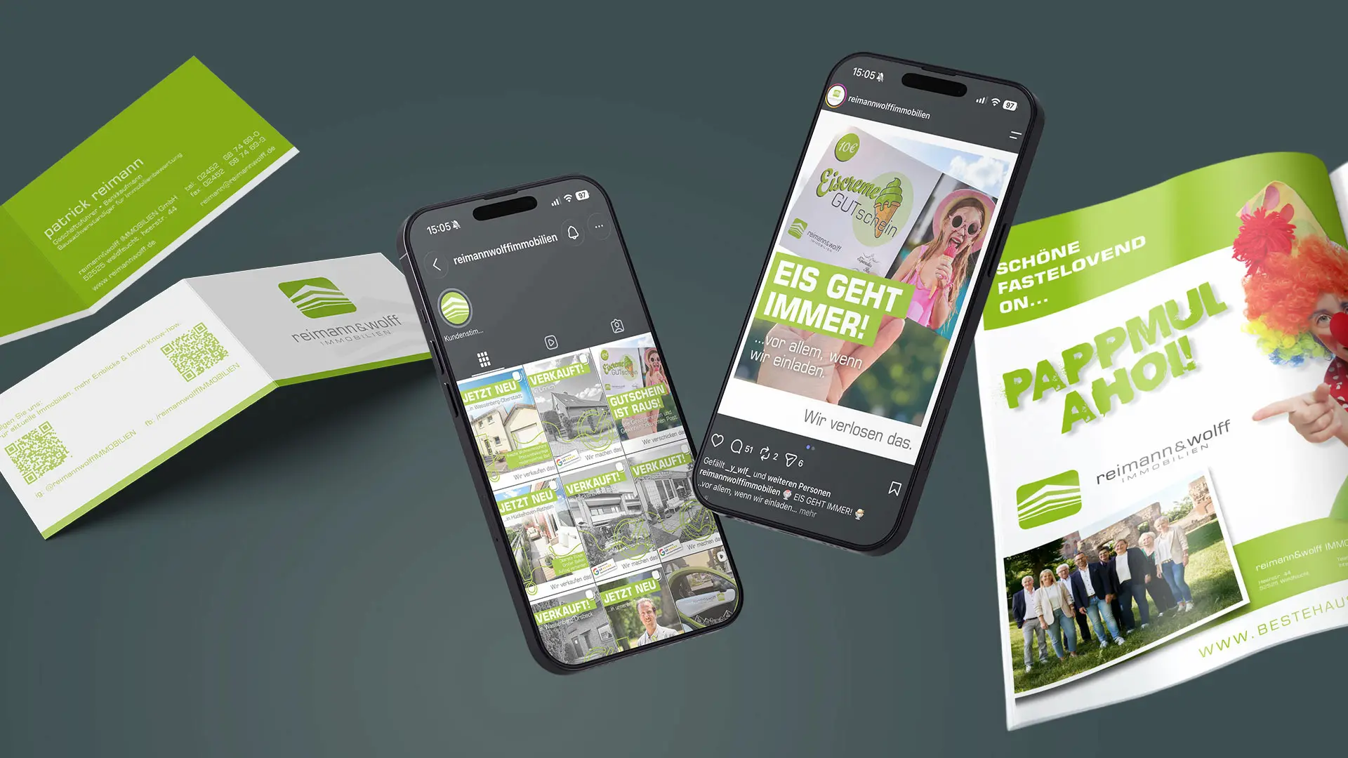 Arbeit für Reimann & Wolff Immobilien - Social Media und Print-Produkte