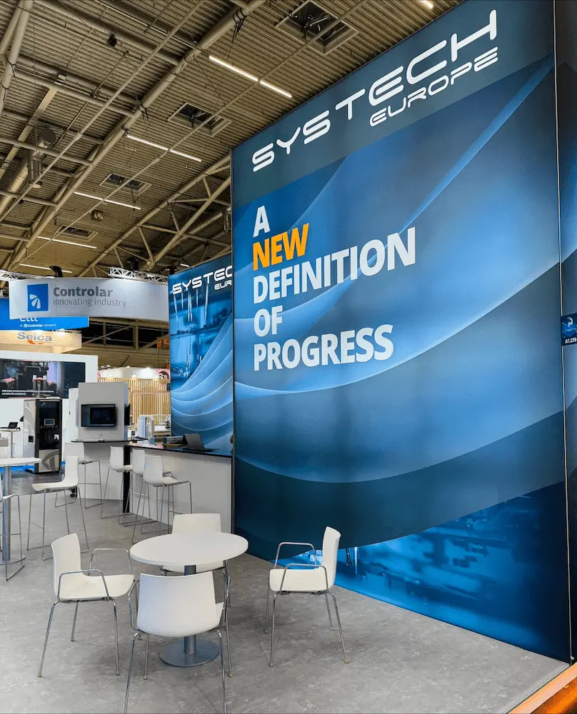 Messestand für Systech Europe - Ansicht der Messe-Aufsteller