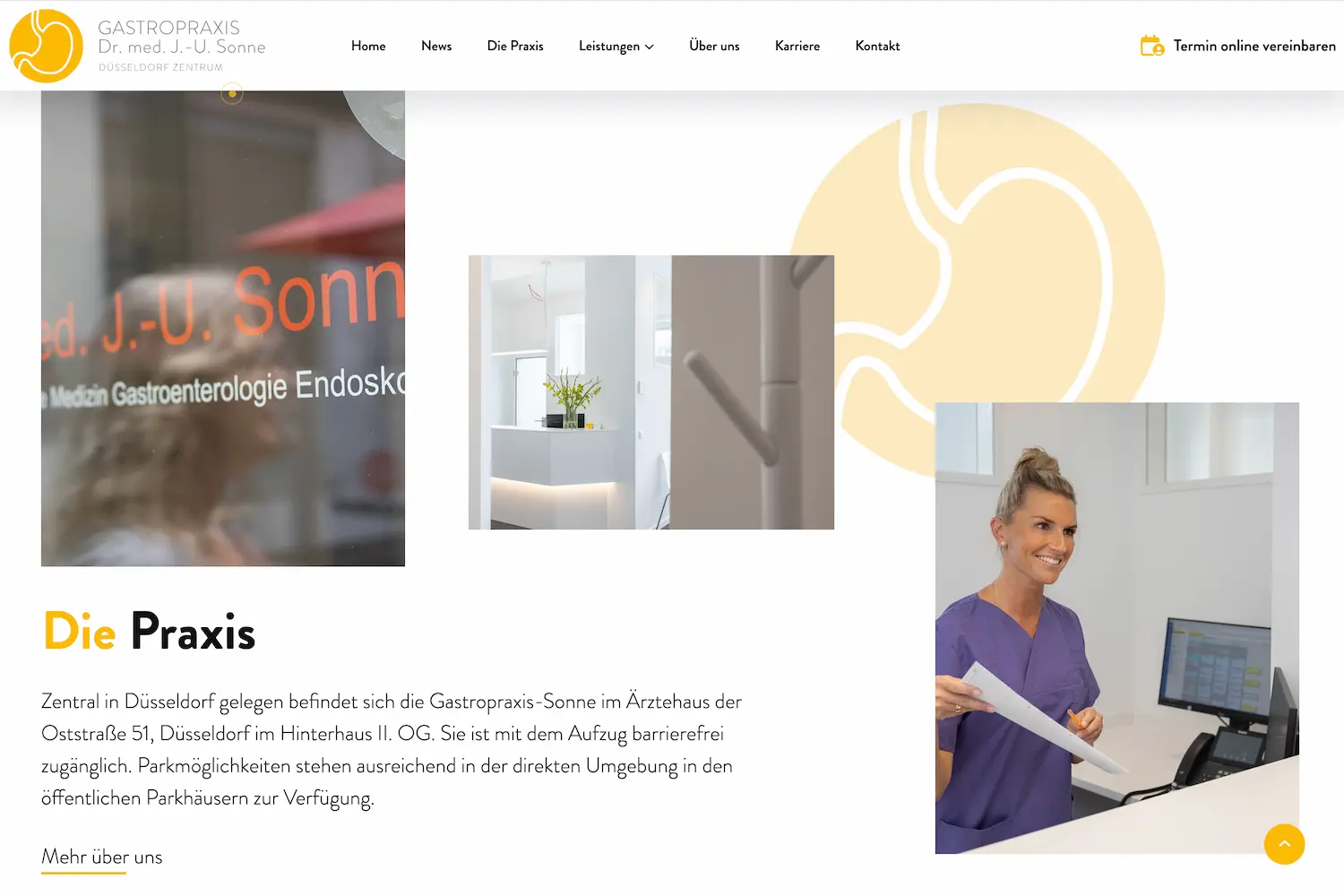 Digitales Projekt für Gastropraxis<br>Sonne aus dem healthcare-Bereich